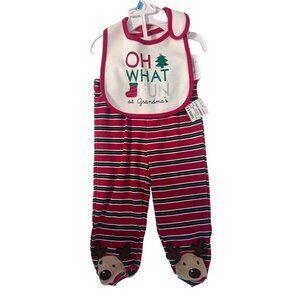 Babys "Oh What Fun" Christmas Outfit 2-Piece Set 6-9 Mo. By Just One You Carters